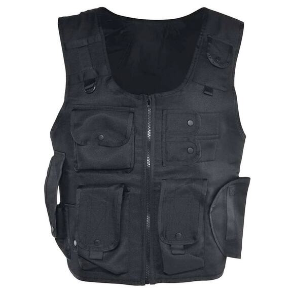 American SWAT Cop Adjustable Vest Hat Baton Halloween Role Play Acting - Picture 2 of 6